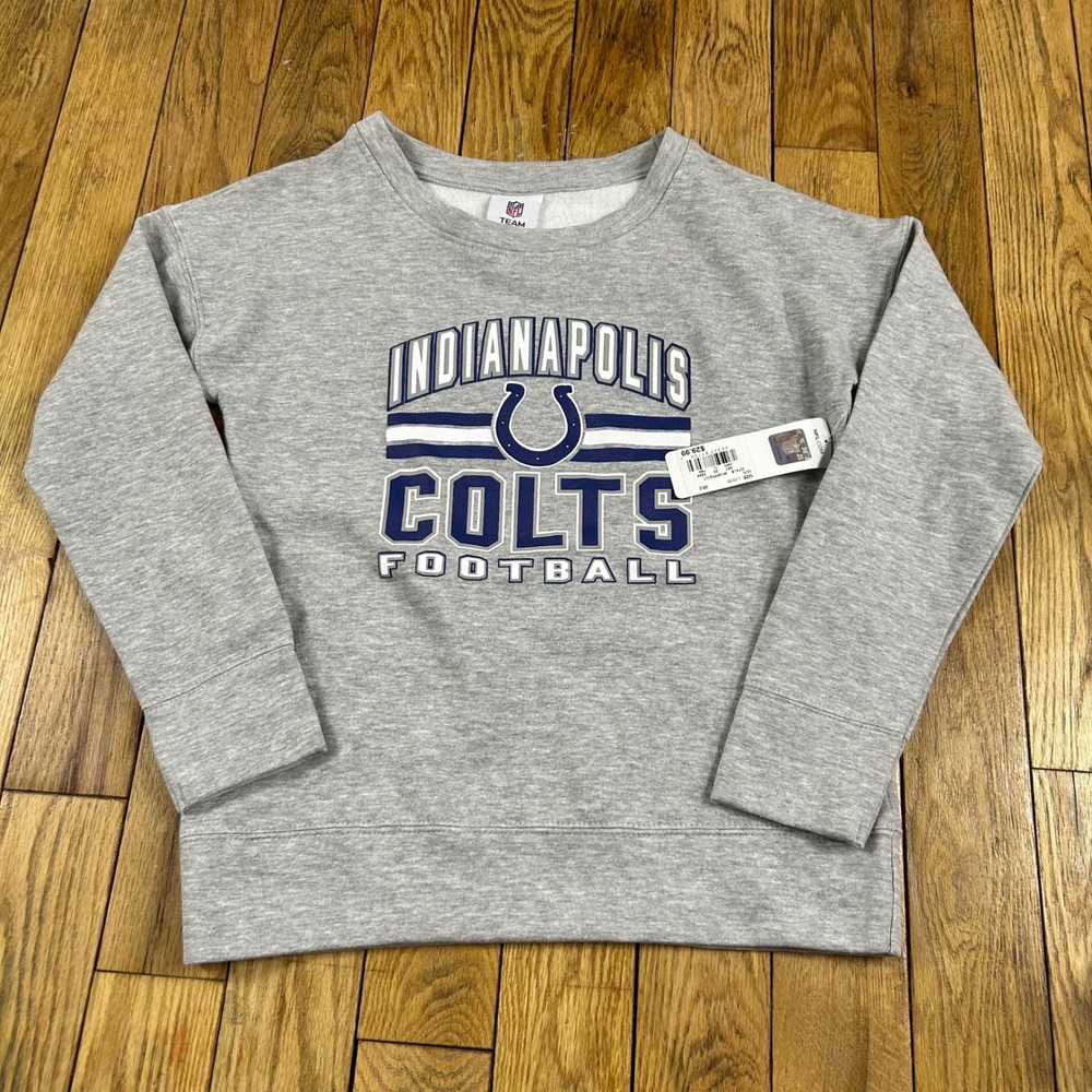 NEW Girls Indianapolis Colts Football Sweatshirt‎ Crew Neck NFL Team L 10/12